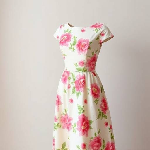 Modella che indossa un abito floreale leggero della collezione Primavera/Estate