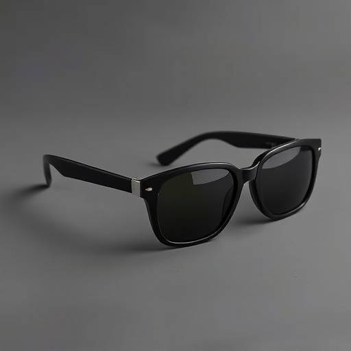 Occhiali da sole con montatura in acetato nero e lenti polarizzate color fum&eacute;